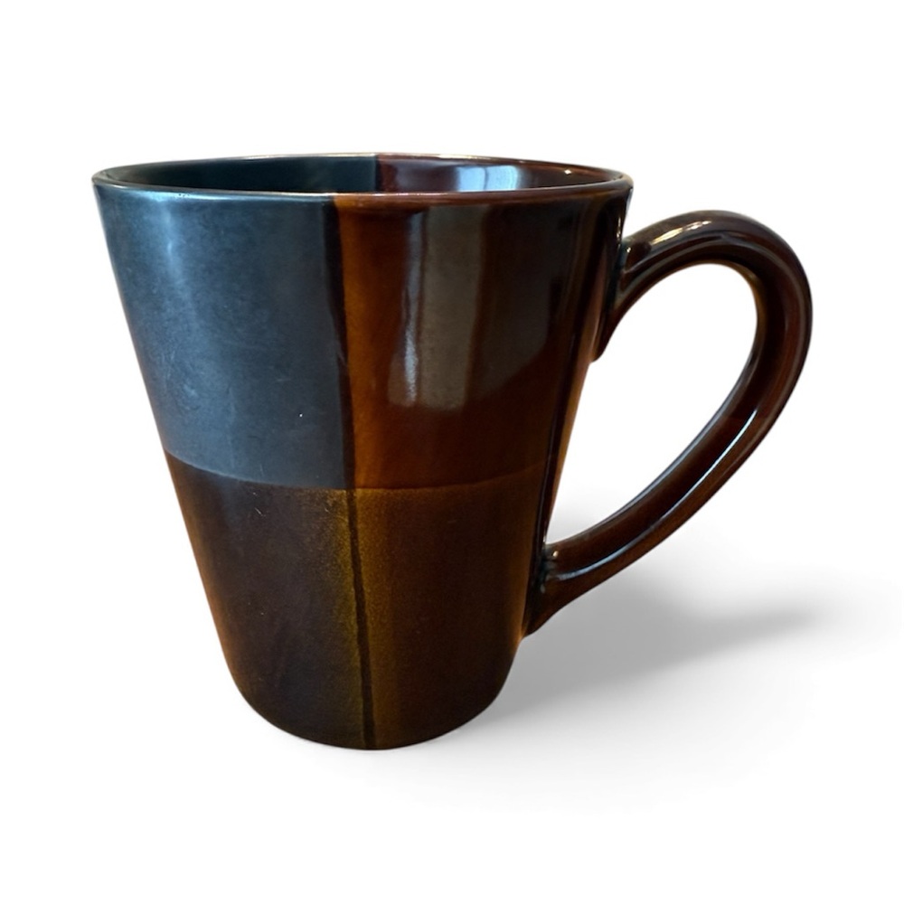 Elegant Brown and Grey Ceramic Mugs - set of 4